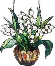 Catcher Sun, Lily of The Valley Sun Catcher | Acrylic Window Decoration -Light Weight Flower Shield Donation Each Room with a Chain for Outdoor Area, Balcony,