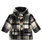 [Il Gufo] Il Gufo Baby checked duffel coat M 12 black
