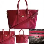OROTON Stencil Tote Shoulder Hand Bag Red Leather Jacquard NWT Dustbag