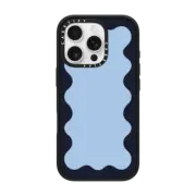iPhone 16 Pro Impact Case Blue Background Wavy Border