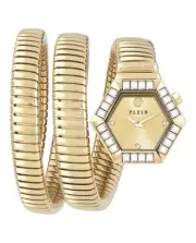 Philipp Plein Womens Gold 28mm Bracelet Fashion Watch