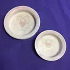 Vintage Stratford Small Nesting Bowls Dishes Pink Heart Handmade Pottery Kids
