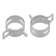 Steel Band Clamp 19mm Hose Tube Spring Clips Clamp Silver Manganese Steel 10Pcs
