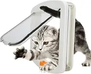 Cat Door Flap - Wall Entry Pet Door, Small Pet Gate Door Kit | Cat Dog Flap Door with 4 Way Security Lock, Sturdy Cat Access Door, Weatherproof Pet Safe Door Cat Door Flap for Cats and Small Dogs