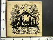 XMAS NATIVITY SILENT NIGHT PSX NEW RUBBER STAMP