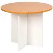 Velocity Round Table 900mm Golden Beech and White