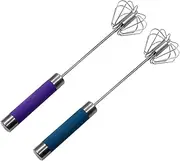 Hand Whisk, 9.8in Semi-Automatic Dye Cream Blender, Kitchen Utensil Stirer Tool for Egg Beater, Milk Frother, Blending, Whisking, Beating &
