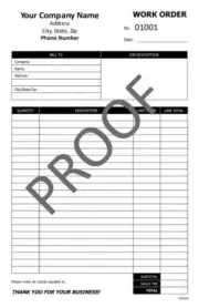 1000 Custom Work Orders / 2 Part Carbonless / 5.5 x 8.5 / TMG050