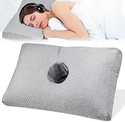 Ear Piercing Pillow for Side Sleepers with a Big Hole, Adjustable Height Ear Pillows for Ear Pain CNH, Pain Relief Sleeping, Skin-Friendly & Washable Pillowcase (21 x 14 x 5 inches - Gray)