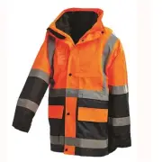 Hi Vis Taped 2 Tone 5 in 1 Biomotion Orange & Navy Jacket - XL
