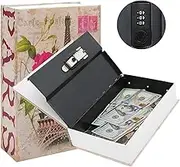 Kyodoled Diversion Book Safe with Combination Lock, Safe Secret Hidden Metal Lock Box,Money Hiding Box,Collection Box,9.5" x 6.2" x 2 .2" France