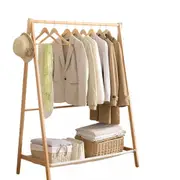 Clothes Rack Wooden Wardrobe Garment Coat Hanging Rail Shoe Storage 120cm