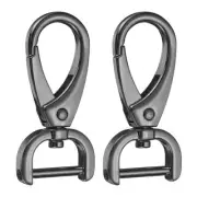 2Pcs Detachable Snap Hook Swivel Clasp 5/8" D Ring Lobster Claw Clasps Gunmetal