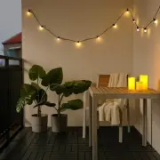 IKEA SOMMARLANKE Led String Light w/ 12 Lights battery operated White NEW