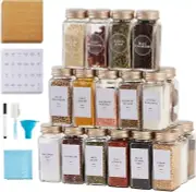Complete Spice Storage Set: 48 Glass Jars, Labels, & Accessories for 4oz Spices