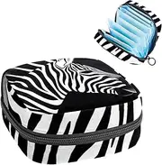 Period Bag,Sanitary Napkin Storage Bag,Animal Stripe Zebra Print,Tampon Bag for Purse