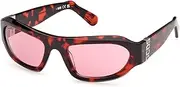 [GCDS] GD0045 Sunglasses 54S red havana 57/20/130 UNISEX, 54s Red Havana, 57/20/130