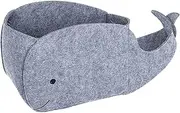 Felt Storage Bin - Whale Shaped Storage Basket Fabric Foldable Storage Bin | Toy Box Storage Basket | Decorative Whale Shaped Large Capacity Felt Box For Living Room, Bedroom, Nursery