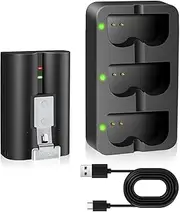 PoweLyt 1 Pack for Ring Battery 6040mAh Replacement Video Doorbell Battery and 3-Channel Charger Station Compatible with Video Doorbell 2/3/4/3 Plus,Stick Up Cam/Solar(All gens),Peephole Cam