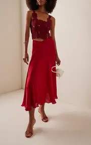 [Cult Gaia] Shera Twisted Silk Midi Skirt