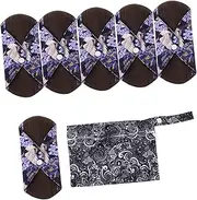 SHERCHPRY 7Pcs Reusable Sanitary Pads with Storage Bag Menstrual Napkins for Travel Exercise and Daily Use Discreet and Convenient Storage