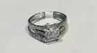 925 sterling silver Princess Cut Brilliant Created Diamond ring Size 10