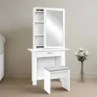 Dressing Table Mirror Stool Mirror Jewellery Cabinet Makeup Storage Desk