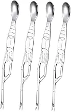 Cabilock 4pcs Stainless Steel Crab Fork Spoon Seafood Tool Set for Eating Crab Lobster and Shellfish Multi-use for Home and Restaurant