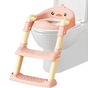 Non-Slip Potty Training Seat, Foldable Potty Seat for Kids, Toilet Ladder with Step Stool, Comfortable Toddler Trainer, Children Supplies for Girls Boys 23.62x16.34x14.96 inches