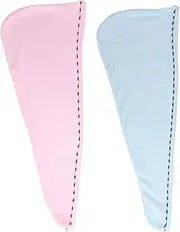 Baluue High Absorption Hair Dry Wrap Towels Set of 2 Long Hair Wrap for Shower Drying Head Towel