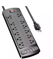 Power Strip ALESTOR Surge Protector W/ 12 Outlets and 4 USB Ports - PRICE DROP