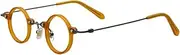 [krlanhx] Vintage Women Men Orange Round Glasses Frame Clear Lenses Optical Eyewear, Orange