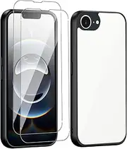 Case for iPhone 16e with 2 Pack Screen Protector, Electro-weideworld Ultra Thin Shockproof TPU Bumper + Hard PC Protective Phone Case for iPhone 16e[Scratch Resistant]