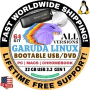 GARUDA LINUX OS 64-BIT / LIVE, FULL INSTALLER / USB, DVD / MAC, PC / KDE, XFCE