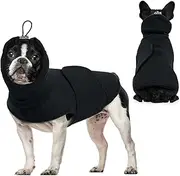 Hjyokuso Dog Anxiety Jacket With Calming Hood, Lightweight Anxiety Relief Coat For Thunder, Fireworks, Travel & Separation, Adjustable Dog Calming Vest With Ear Wrap, Anti Anxiety Dog Shirt - M