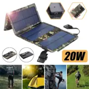 20W Foldable Solar Panel Portable Battery Outdoor Waterproof Power Bank Sunpower