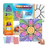 SUNGEMMERS Window Diamond Gem Art Heart & Flower Suncatcher Kit Craft 8”x8” NEW