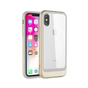 Transparent Pc Full Coverage Shockproof Protective Case For Iphone Xs Max (Gold)