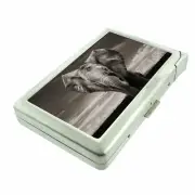 Elephant Art D27 Cigarette Case with Built in Lighter Metal Wallet