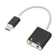 Type-C USB 3.1 Virtual 7.1 Channel Stereo Sound Card Audio 3.5mm Adapter Cable