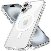 JETech Magnetic Case for iPhone 16 6.1-Inch Compatible with MagSafe, Shockproof Phone Bumper Cover, Anti-Scratch Clear Back
