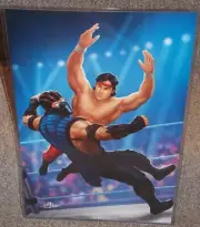Ricky Dragon Steamboat vs Sub Zero Glossy Art Print 11x17 In Hard Plastic Sleeve