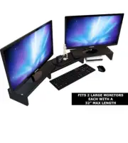 Computer monitor stand riser For 2, Double, Dual Multi, Black