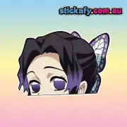 Shinobu Kocho Peeking Sticker | Vinyl Car Decal Funny Aussie Meme Adult 4x4 4WD