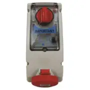 Famatel 32A 5 Pin 415V IP67 Switched Interlocked Socket with RCD Red 17.432R6RA