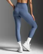Form Stash Hi-Rise Compression Tights with Pockets, 2XU, S, Indigo/Indigo, Female