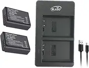 ELASO Replacement Battery LP-E10 2-Pack and External USB Dual Battery Charger for Canon EOS 1100D, 1200D, 1300D, 1500D, 3000D, for Kiss X50, for Rebel T3 Camera