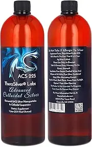 TheraSilver-TheraSilver Labs ACS 225-Advanced Colloidal Silver Liquid-225 PPM-Pure Bioactive Nano Particles for Immune Support-32 Oz-Family Size
