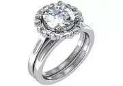 2.3 ctw H SI1 ideal cut round diamond engagement wedding ring set 18k white gold