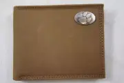 ZEP PRO Clemson Tigers Crazy Horse Leather bifold Wallet Tin Gift Box